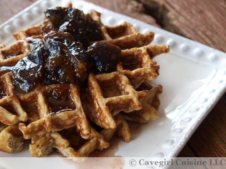 Vanilla-Cake-Batter-Waffle-with-Fig-Maple-Syrup