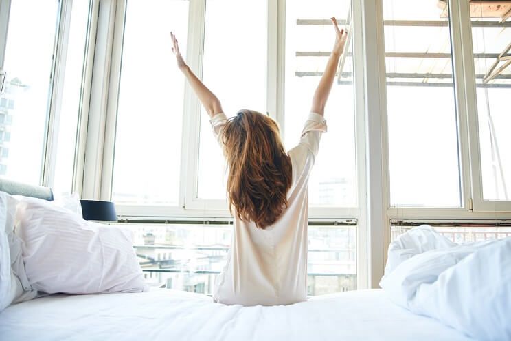 woman getting plenty of rest