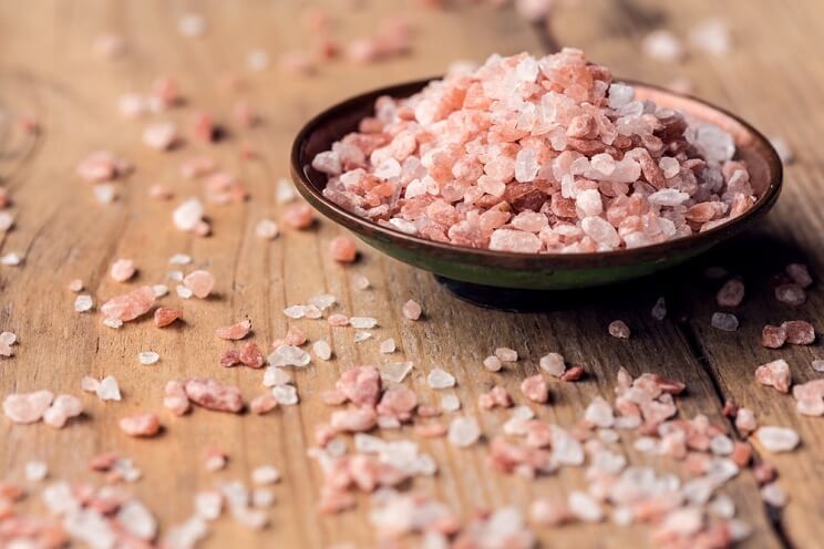 shallow dish of himalayan salt