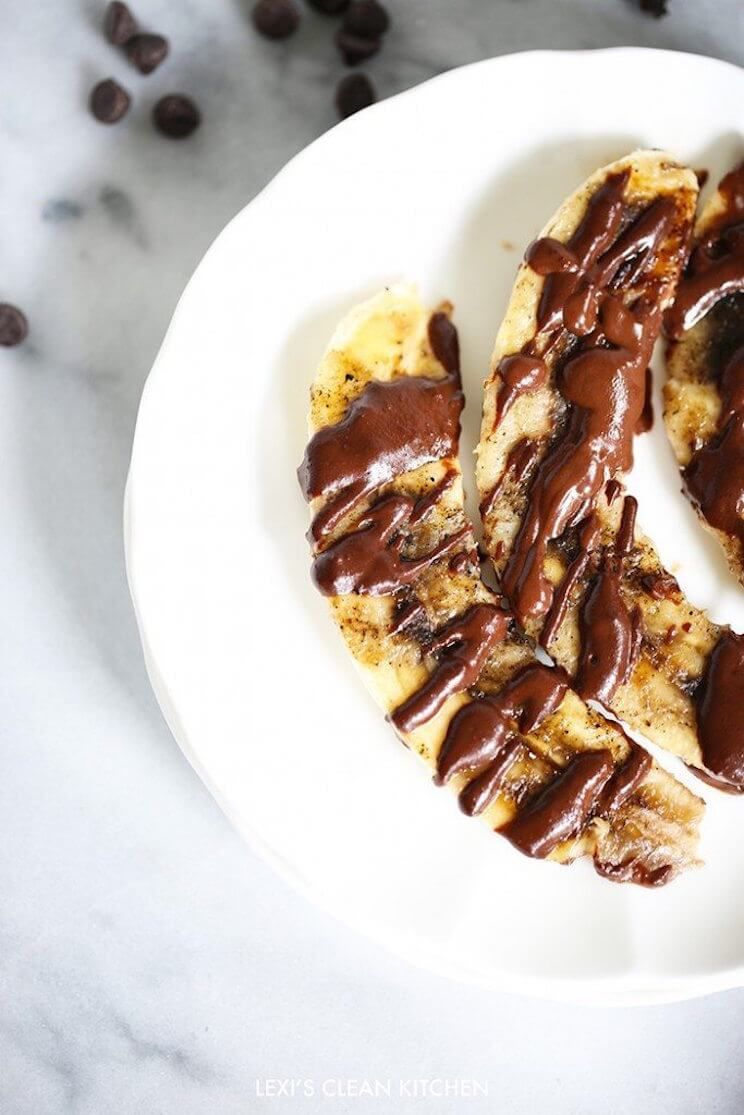 grilled bananas with mocha sauce