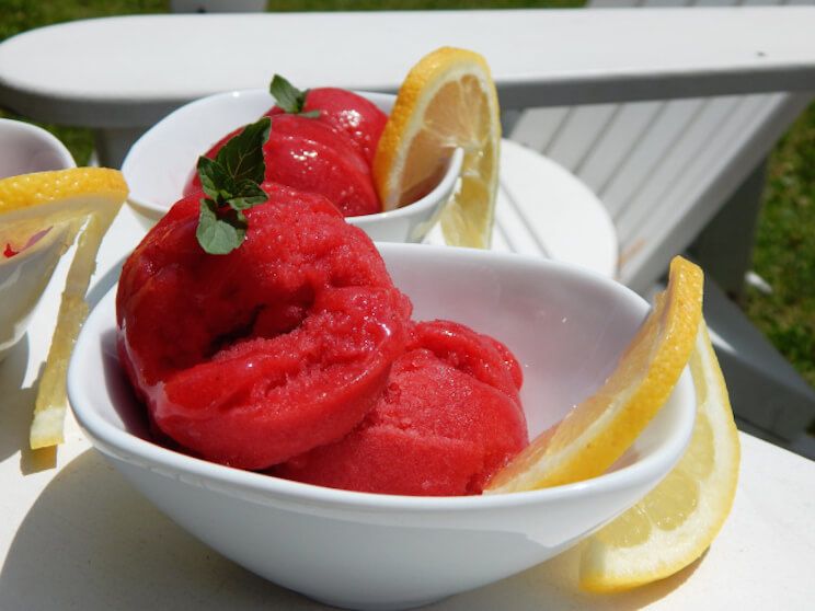 strawberry sangria sorbet