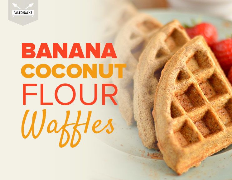 banana coconut flour waffles title card