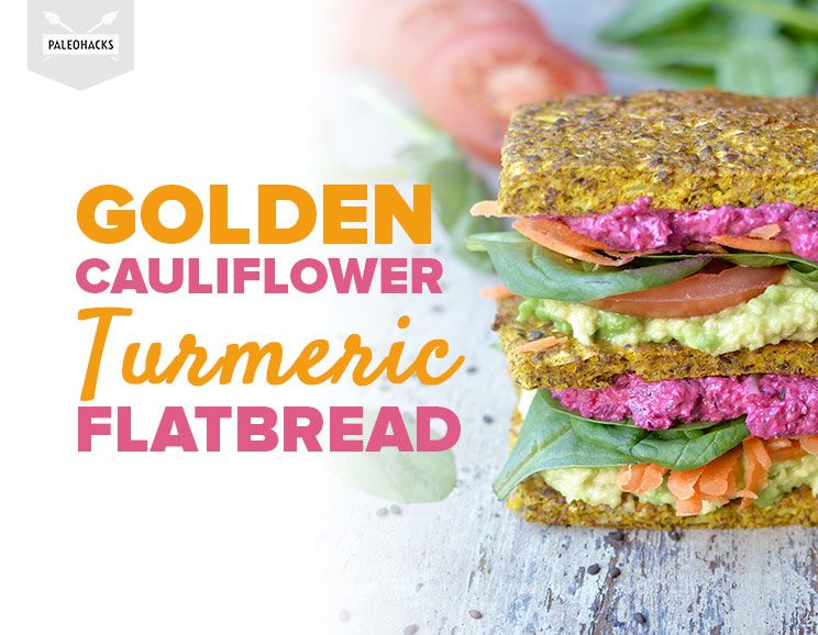 golden cauliflower turmeric flatbread title card