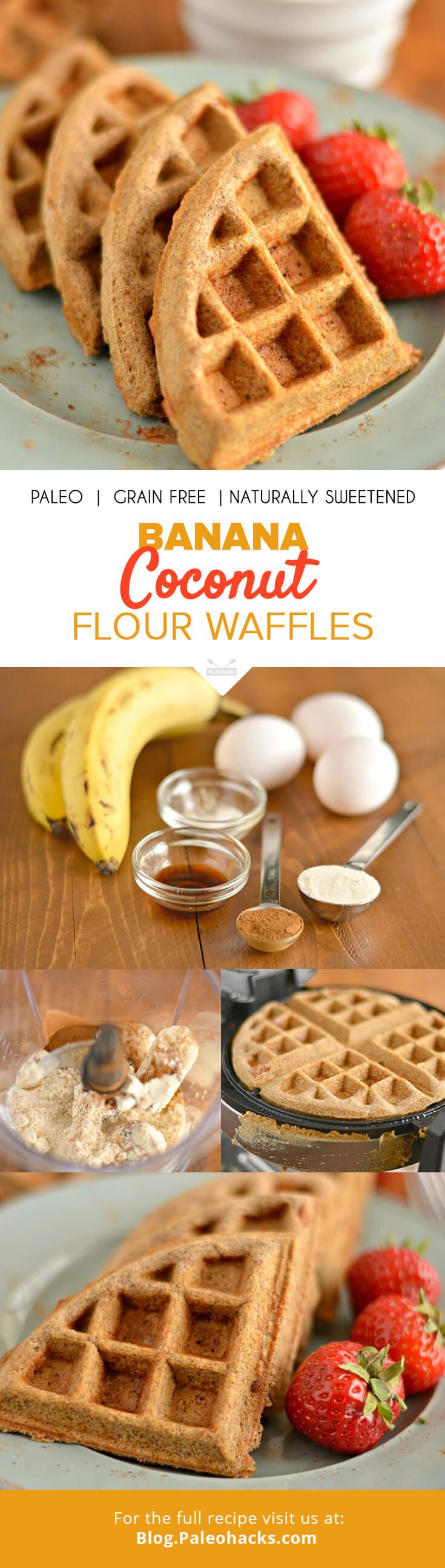 banana coconut flour waffles pin