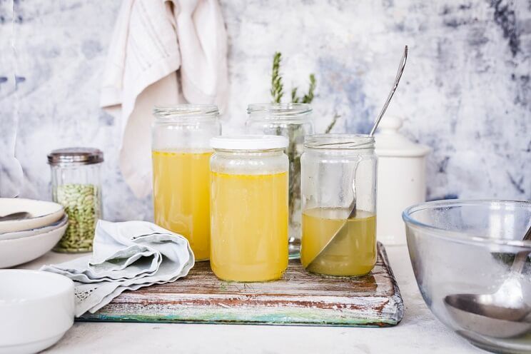 bone broth in jars