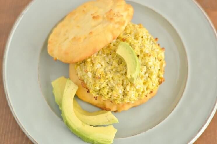 cauliflower burger with avocado