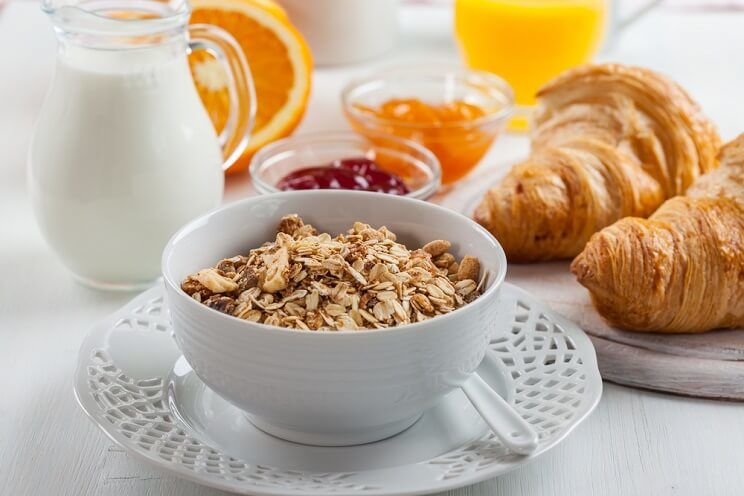 cereals and orange juice