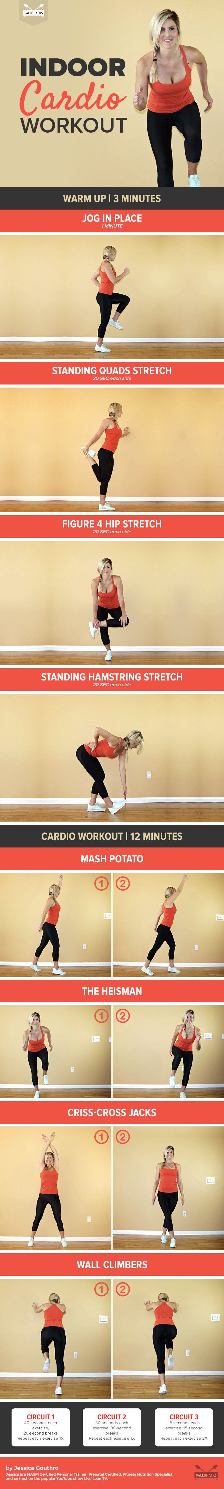 12-Minute Indoor Cardio Workout + 3-Minute Warmup