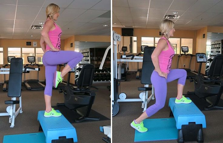Flamingo Step-ups with Back Lunge