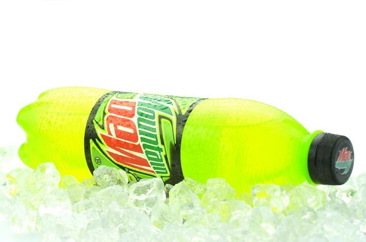 bottle of mountain dew