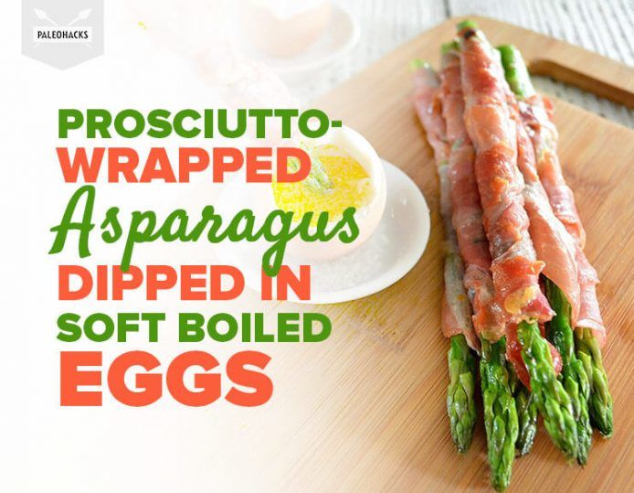 ProsciuttoWrapped Asparagus Dipped in Soft Boiled Eggs