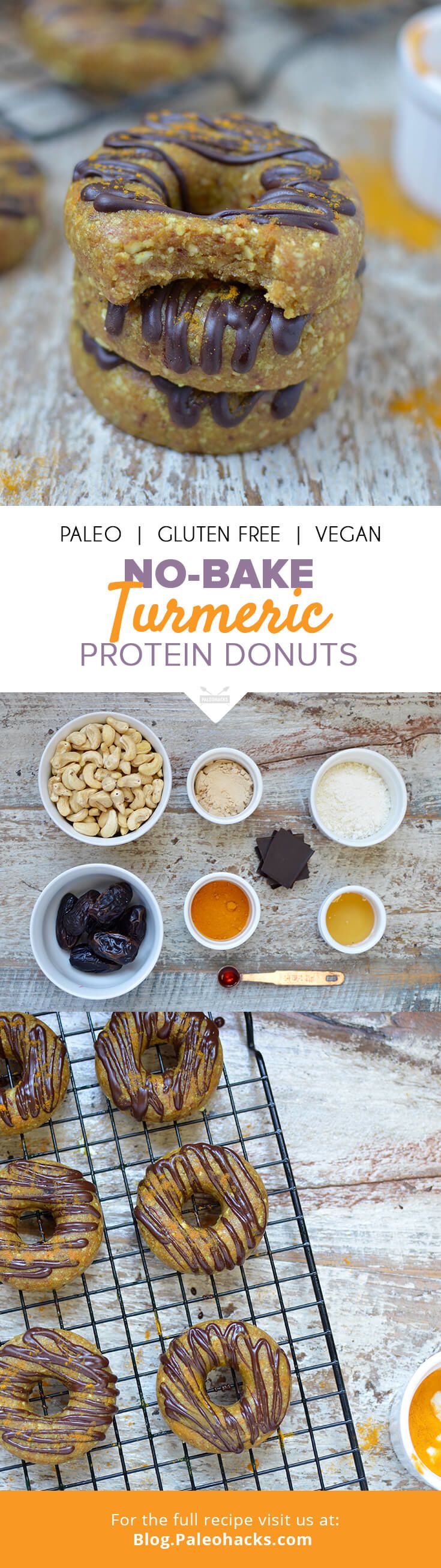 no-bake turmeric protein donuts pin