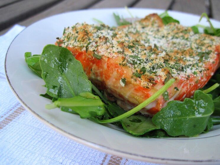 simple herb-crusted salmon