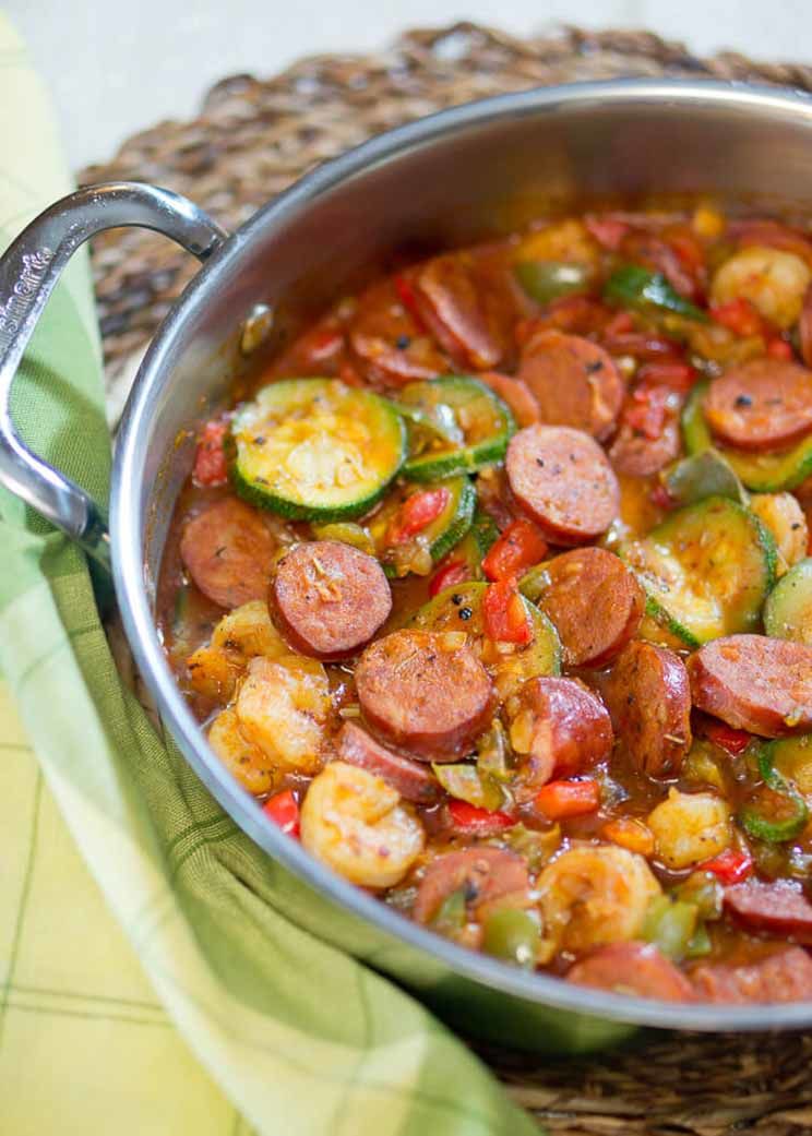 spicy sausage and shrimp