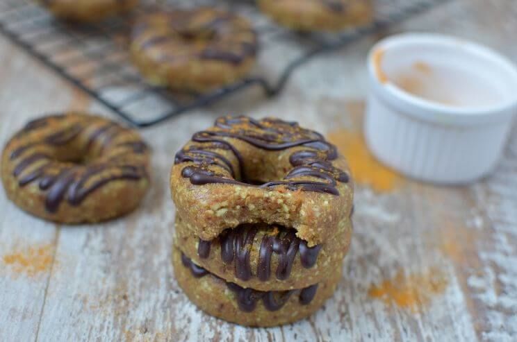 no-bake turmeric protein donuts