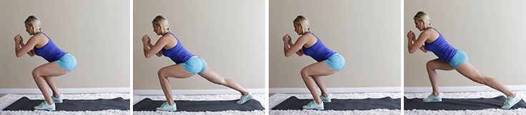 squat hold lunge backs exercise