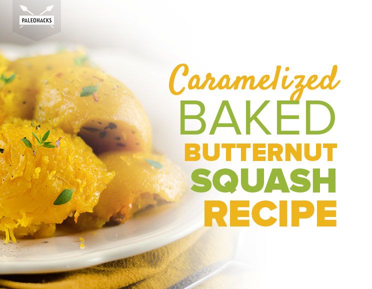 baked butternut squash recipe title card