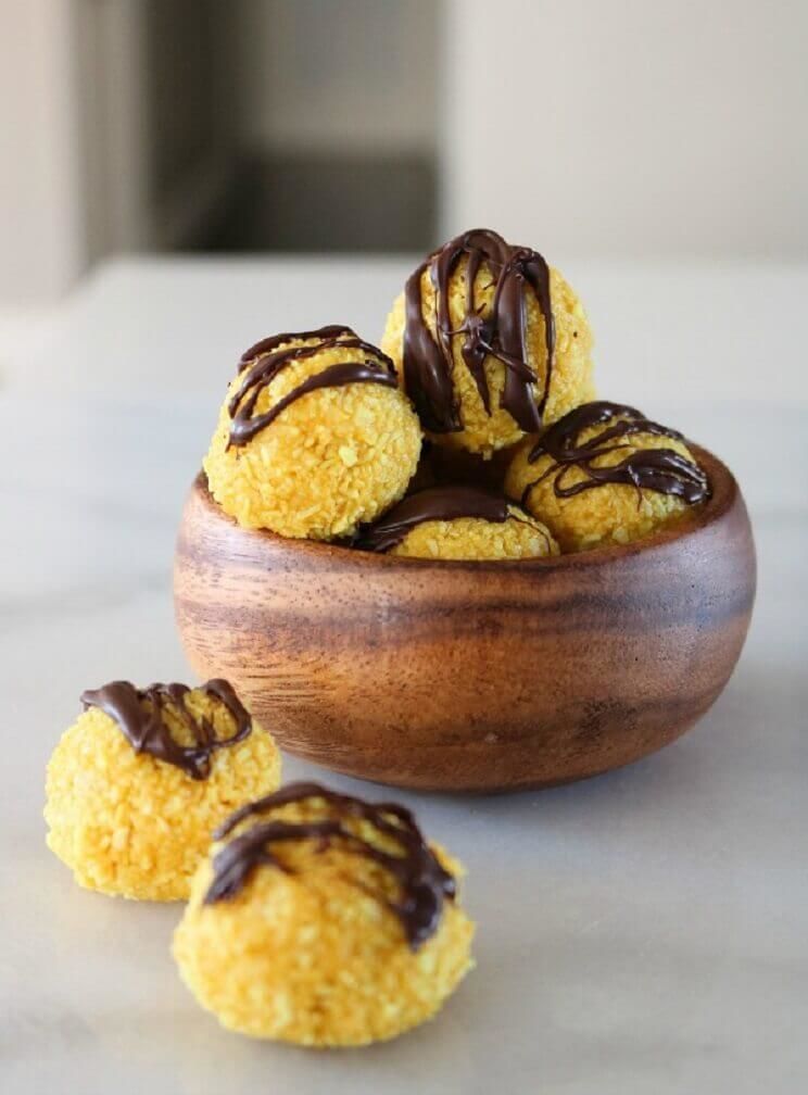 turmeric truffles in a bowl