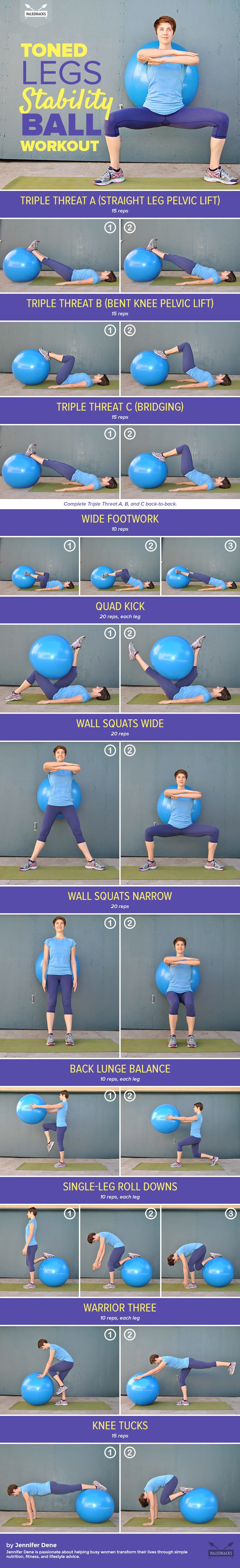 toned legs stability ball infographic