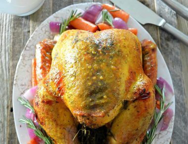 turmeric and honey roast turkey featured image
