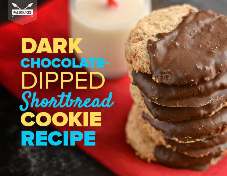 dark chocolate dipped shortbread cookie