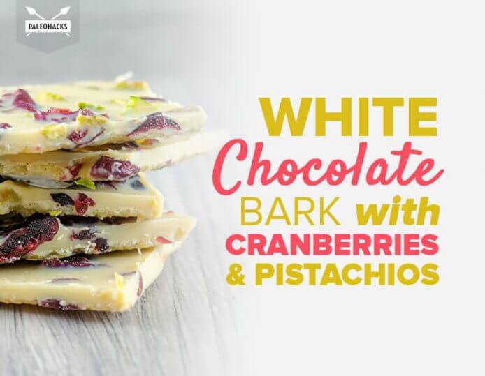 White Chocolate Bark with Cranberries and Pistachios