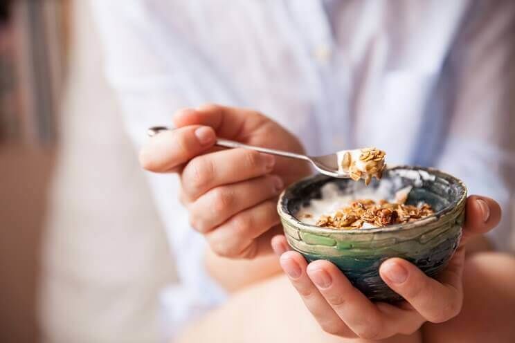 woman eating seeds