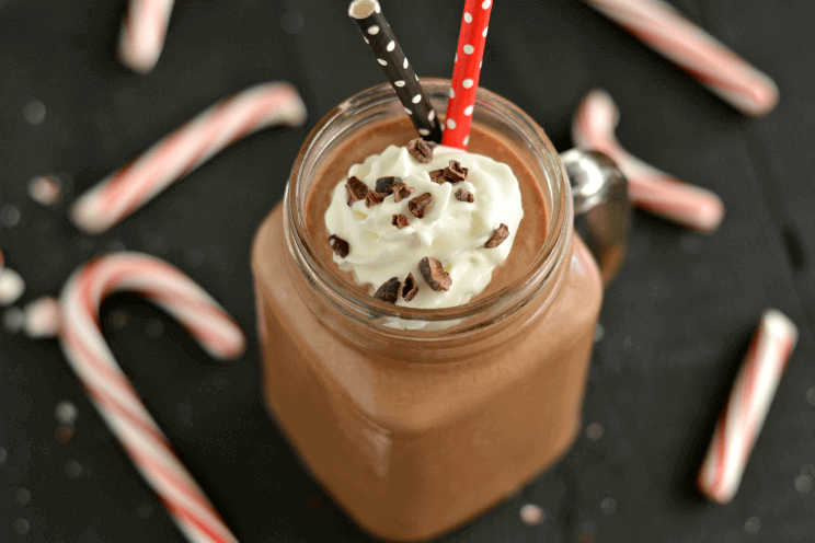 frozen hot chocolate with candy canes