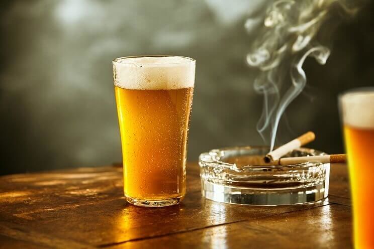 beer and cigarette