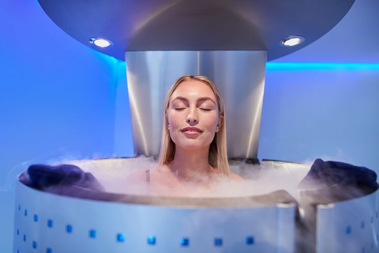 woman i cryotherapy chamber