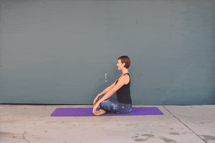 seated criss cross hip stretch