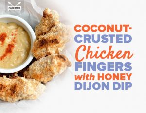 coconut crusted chicken fingers title card