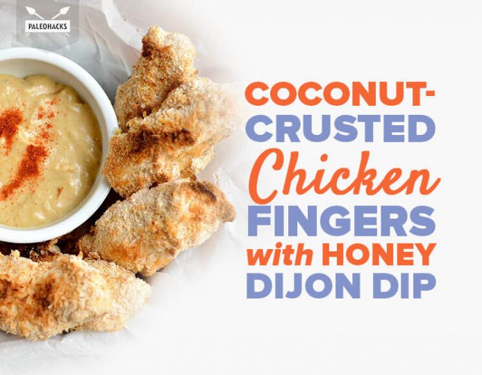 CoconutCrusted Chicken Fingers with Honey Dijon Dip