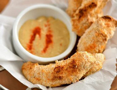 coconut crusted chicken fingers featured image