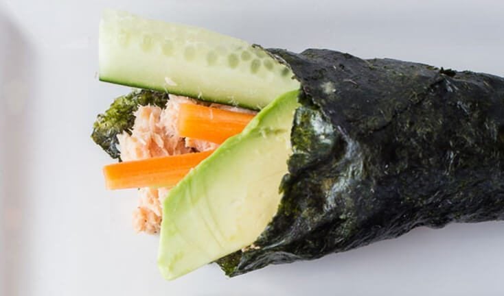 sushi wraps with tuna salad