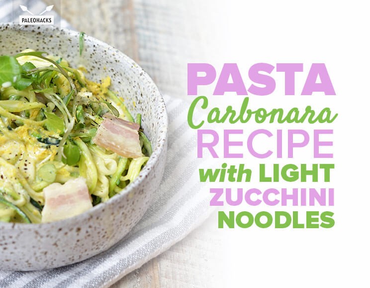 Pasta Carbonara Recipe with Light Zucchini Noodles 2