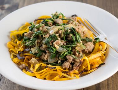 sausage and kale butternut noodles