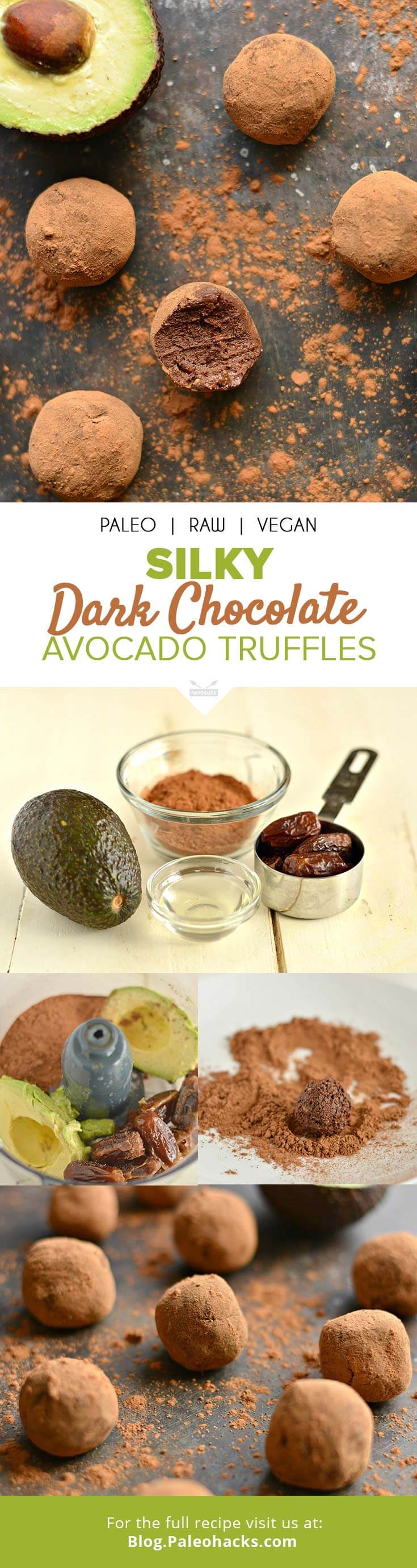 dark chocolate avocado truffles pin