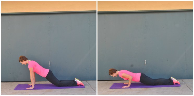 how to do a narrow kneeling push-up