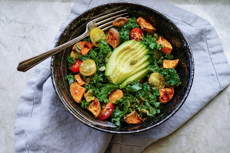 sweet potatoes and avocado