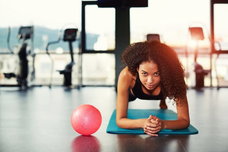 woman doing a plank exercise