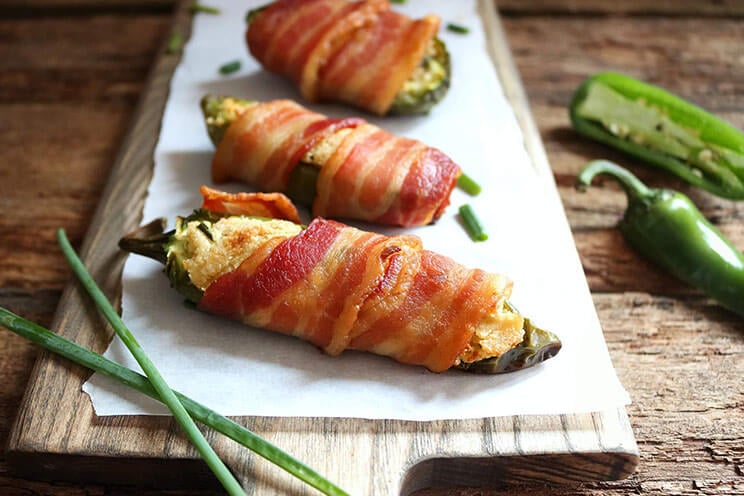 Bacon-Wrapped Jalapeño Poppers with Cashew Cheese