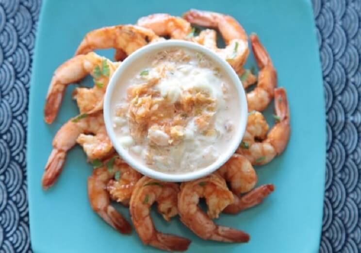 shrimp with kimchi mayo