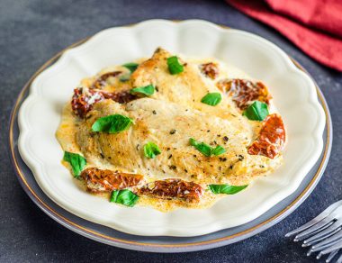 chicken with coconut sun-dried tomato sauce featured image
