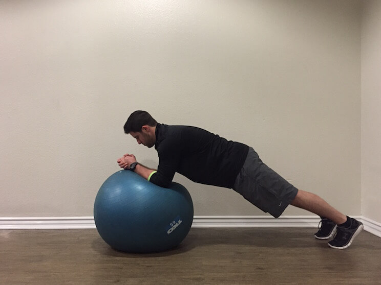 front plank on ball