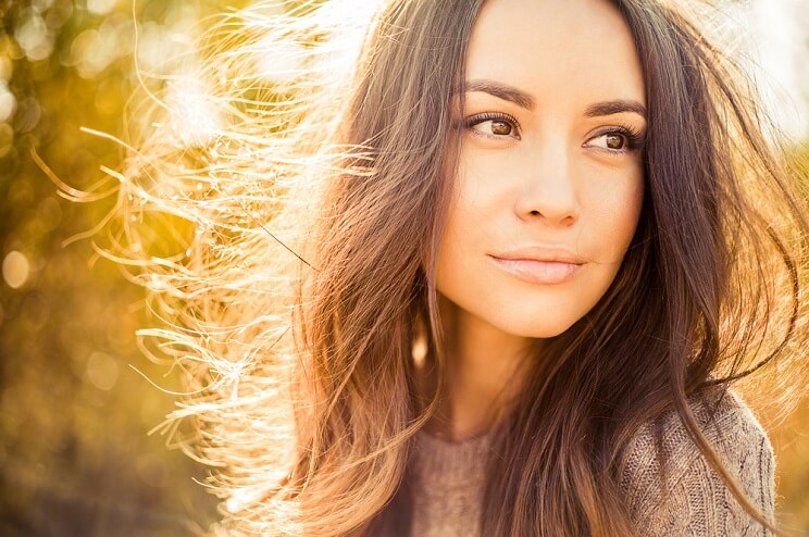 healthy woman in autumn