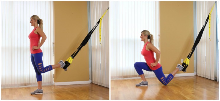 TRX drop lunges