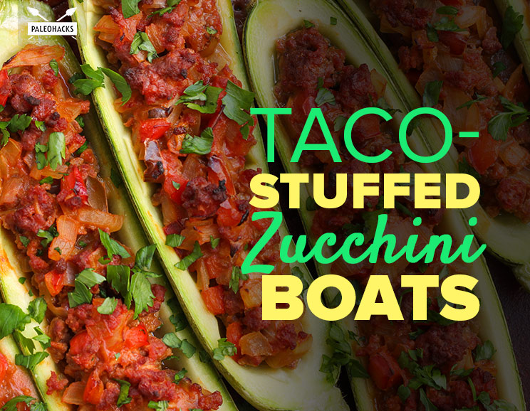taco-stuffed zucchini boats title card
