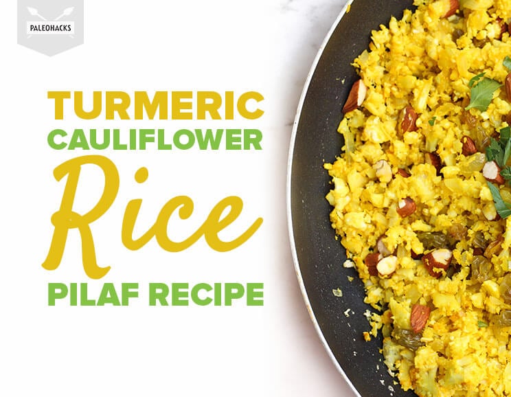 turmeric cauliflower rice pilaf title card