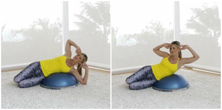 bosu side crunch warmup